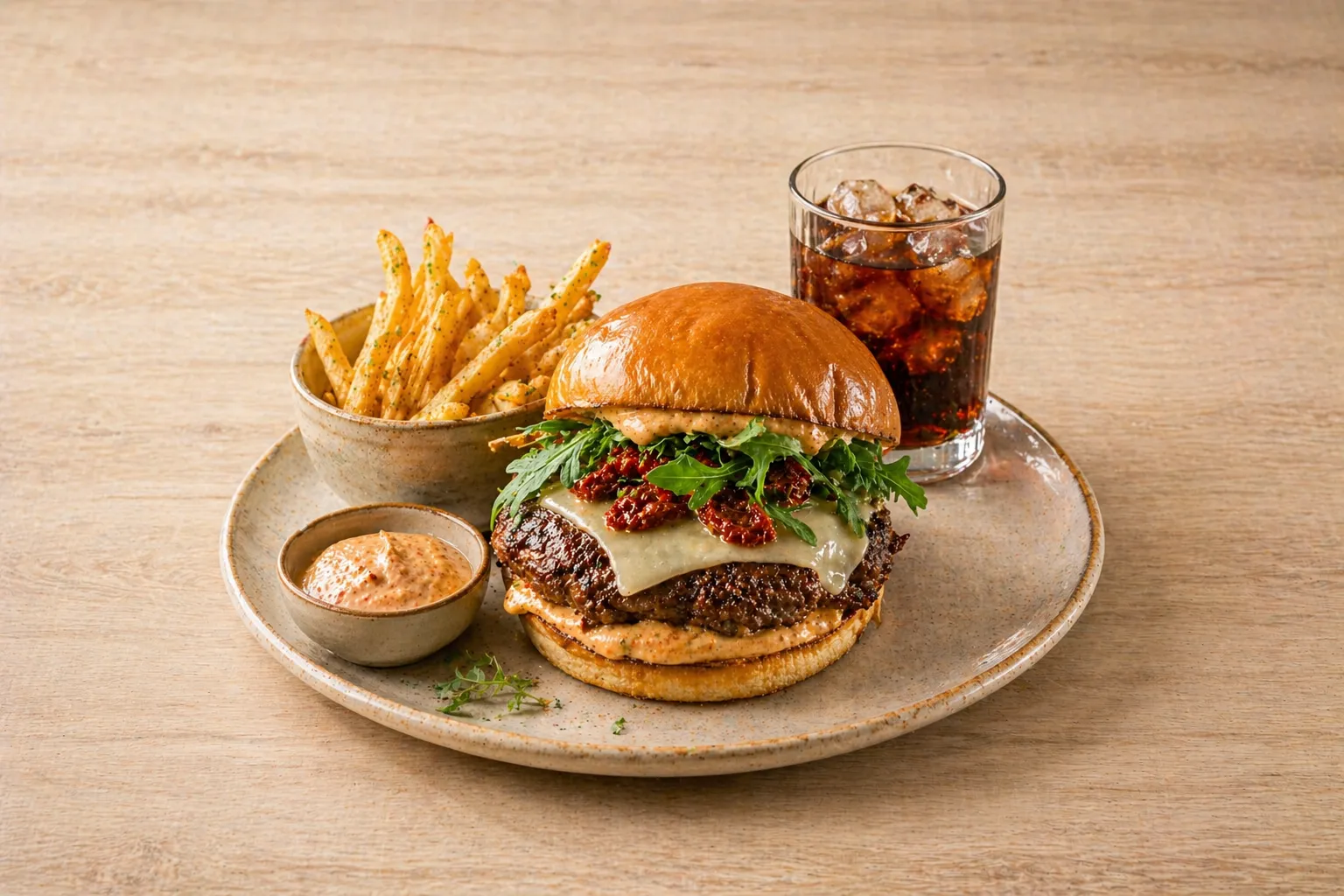 Italian-style smashed burger at Aglio in Calgary, AB