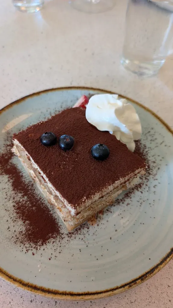 Italian tiramisu dessert at Aglio modern Italian restaurant in Calgary