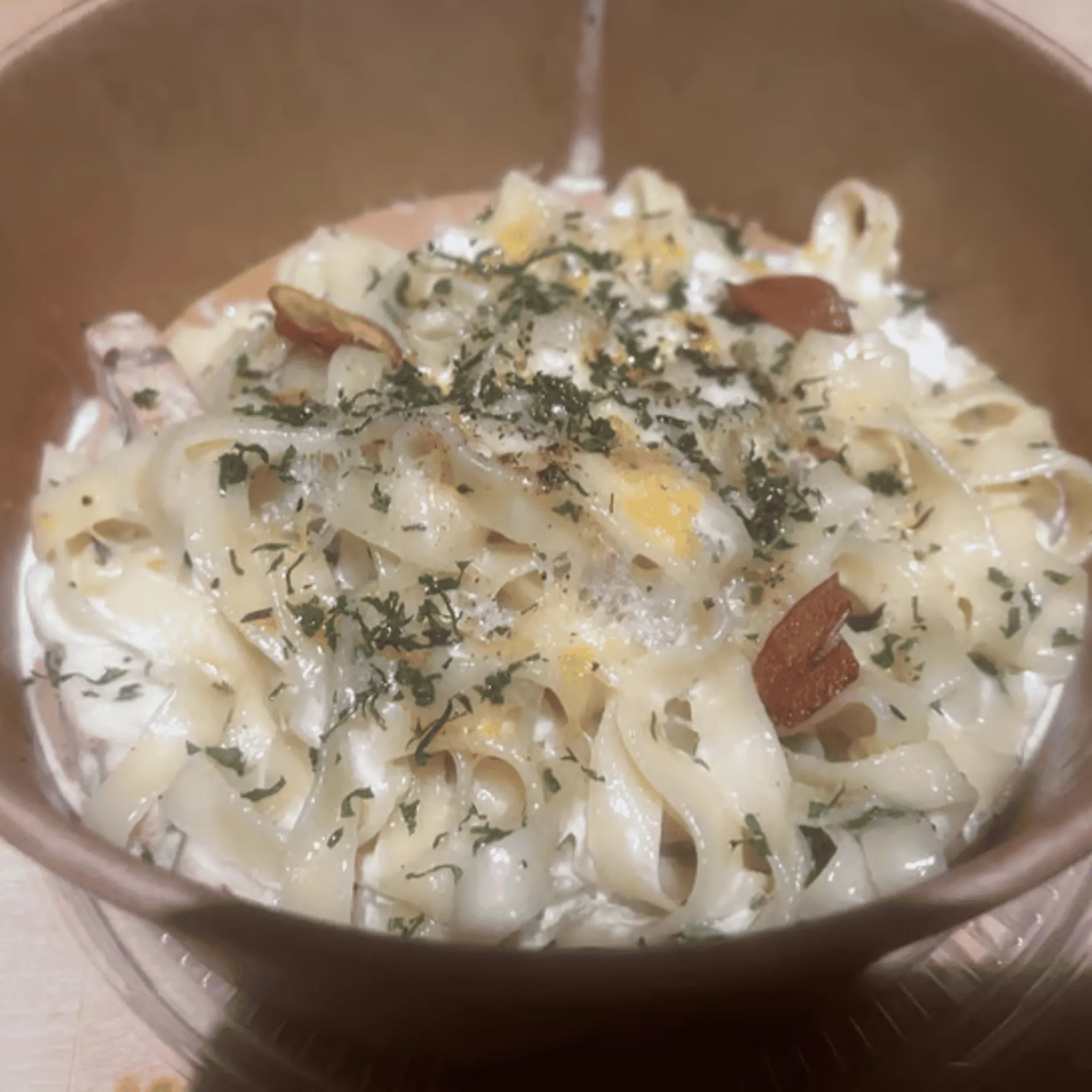 Creamy Alfredo and Carbonara-style handmade pasta at Aglio Calgary